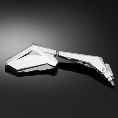 Motocyklová zrcátka Highway Hawk NITRO, Levá i Pravá strana, chrom (2ks)